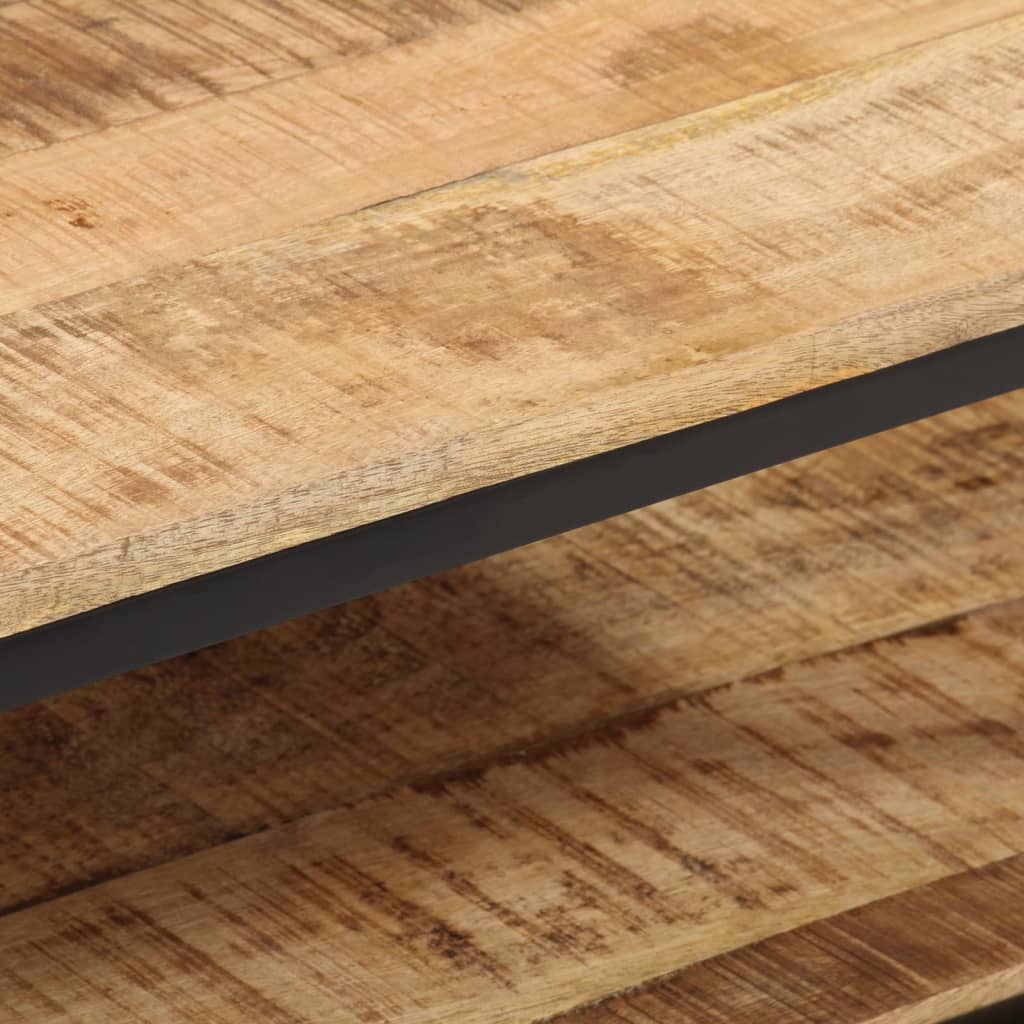 Mesa De Centro De Madera Maciza De Mango Rugosa 100x50x35 Cm_3