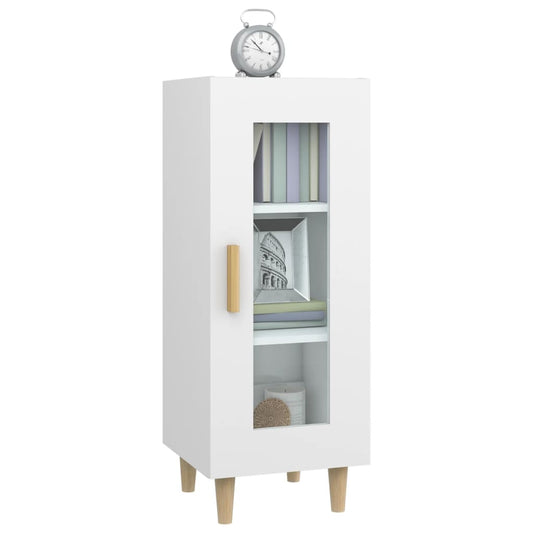 Aparador De Madera Contrachapada Blanco Brillante 34,5x34x90 Cm / Vetonek_0
