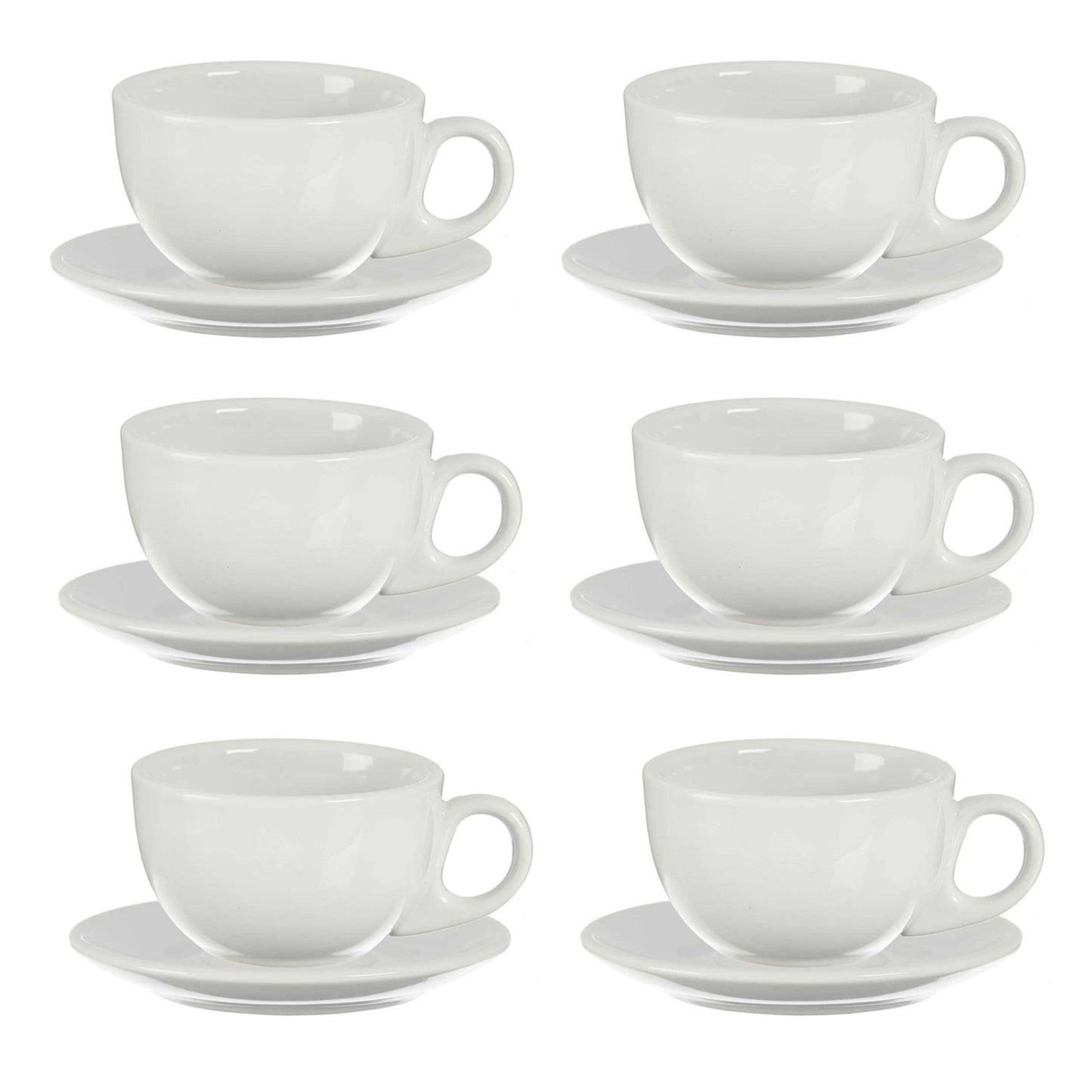 Set 6 Tazas Cafe Porcelana Blanca Con Pl Colección Vessia_0
