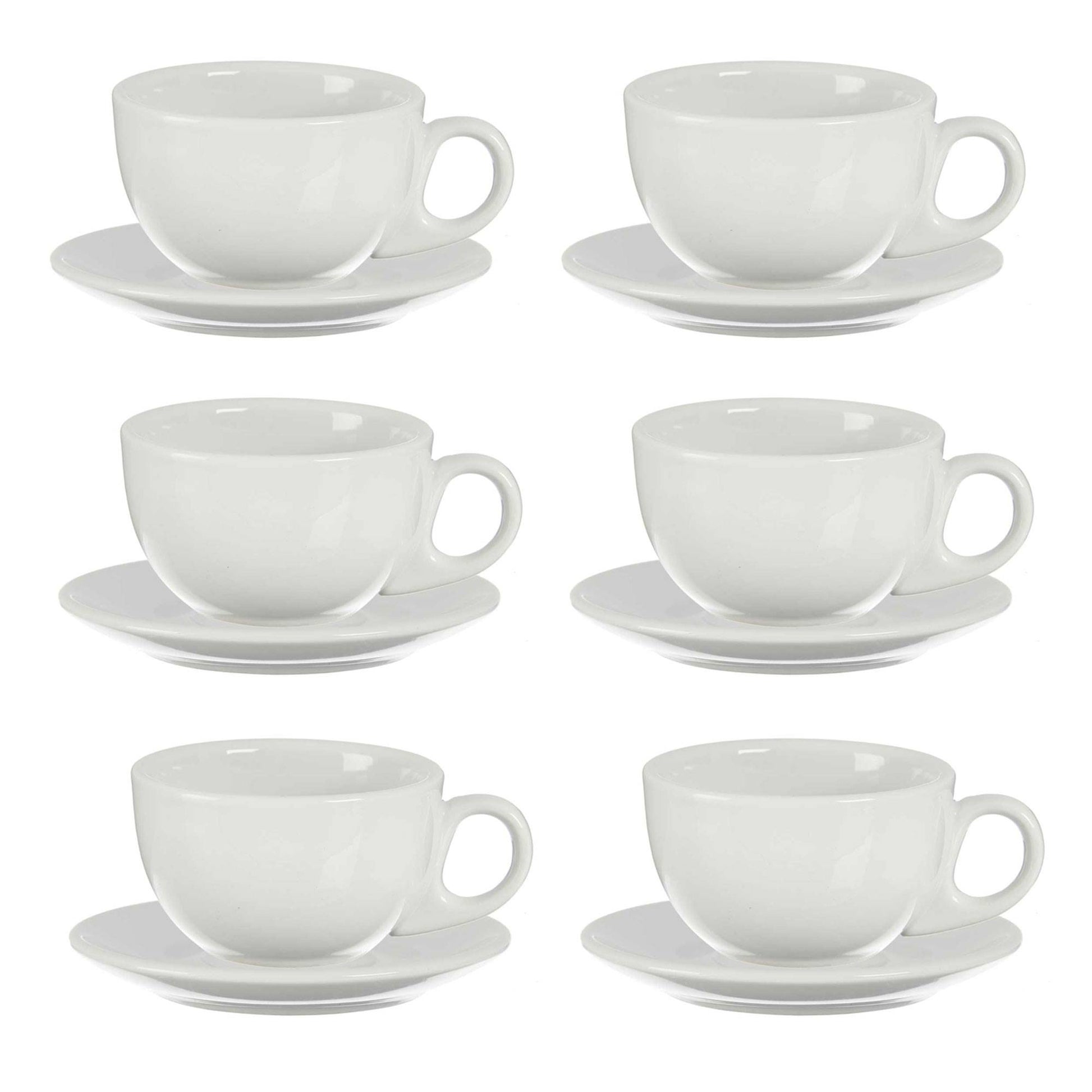 Set 6 Tazas Cafe Porcelana Blanca Con Pl Colección Vessia_0