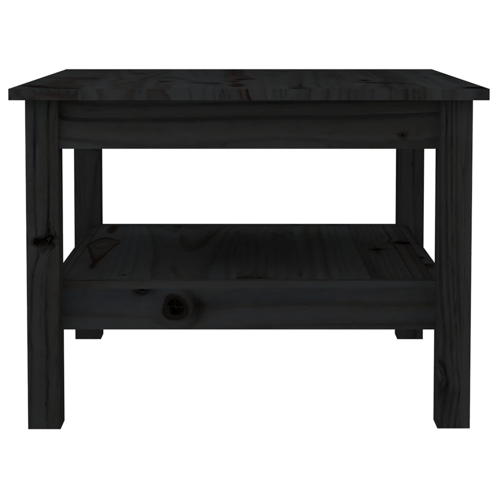 Mesa De Centro De Madera Maciza De Pino Negro 55x55x40 Cm_1