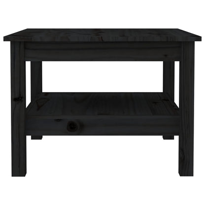Mesa De Centro De Madera Maciza De Pino Negro 55x55x40 Cm_1
