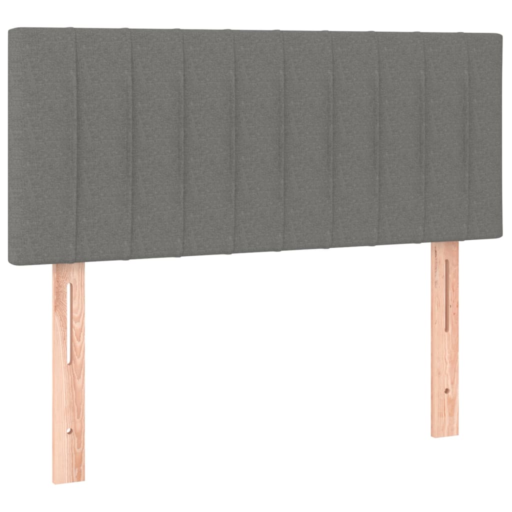 Cama Box Spring Con Colchón Y Led Tela Gris Oscuro 120x200 Cm / Vetonek_3