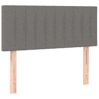 Cama Box Spring Con Colchón Y Led Tela Gris Oscuro 90x190 Cm / Vetonek_4