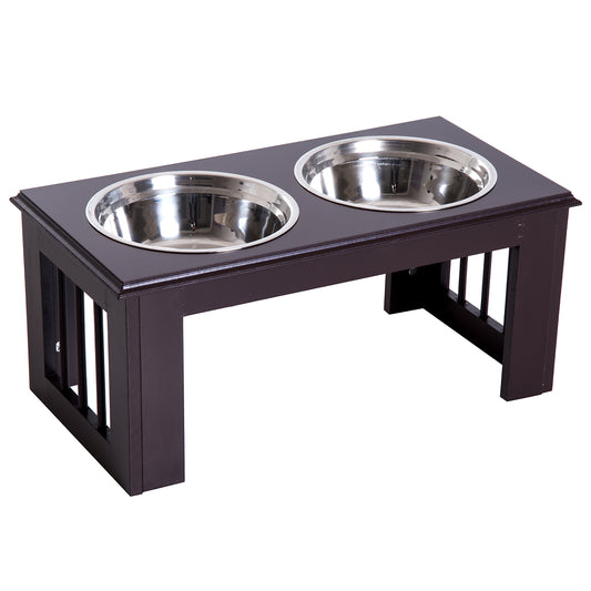 Pawhut Comedero Elevado Para Perros Con Soporte Y 2 Cuencos Extraíbles Acero_0