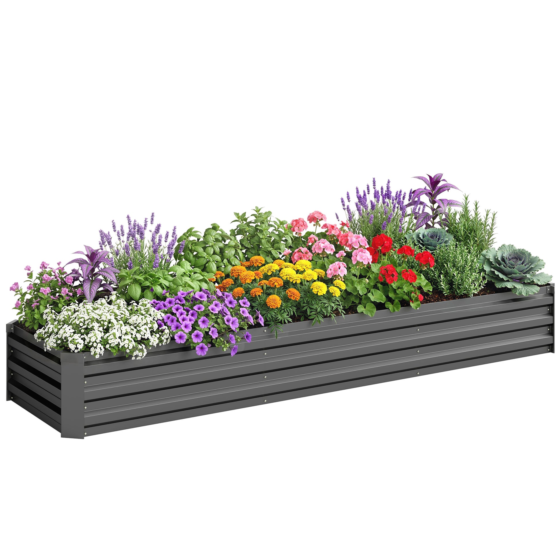 Outsunny Jardinera Exterior Grande Rectangular De Acero Galvanizado_0