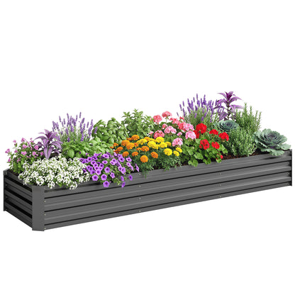 Outsunny Jardinera Exterior Grande Rectangular De Acero Galvanizado_0
