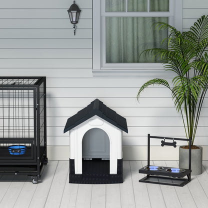Pawhut Caseta Para Perros Mini Para Exterior Con 3 Ventanas 64,5x57x66 Cm Gris_4