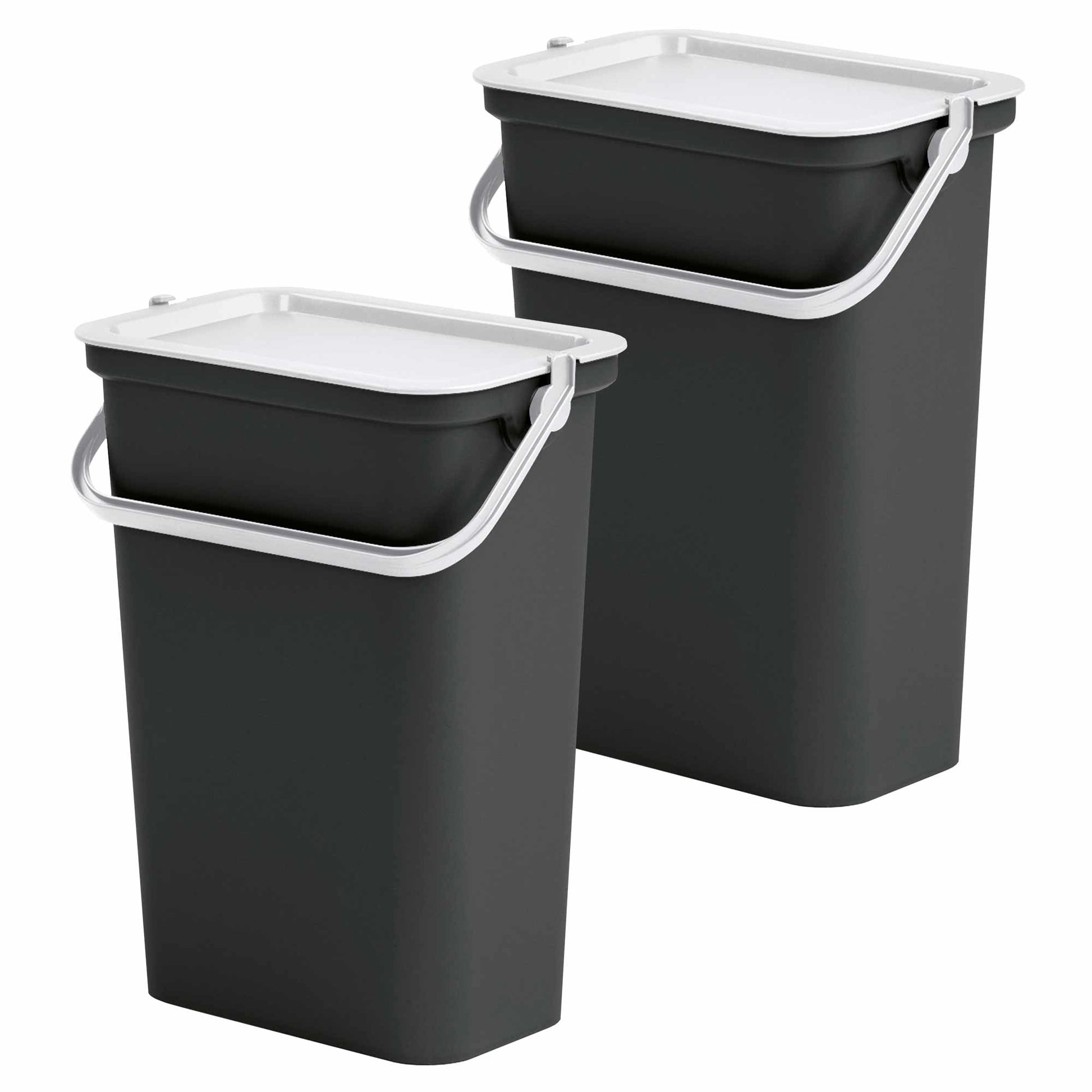 Set De 2 Papeleras moda 10l Con Asa Blanco Y Negro