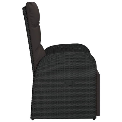 Vidaxl Sillón Reclinable De Jardín Con Cojín Ratán Sintético Negro_3