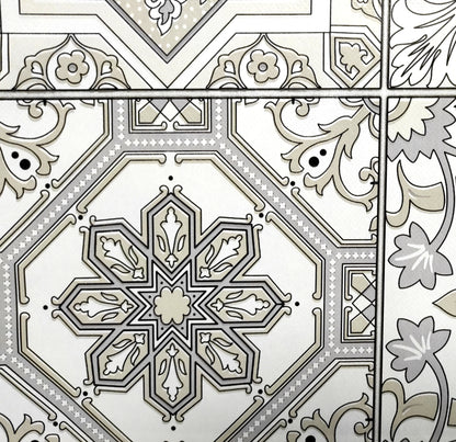 Mantel| Composicion Pvc| Base Poliester| Antimanchas| Mosaico Gris