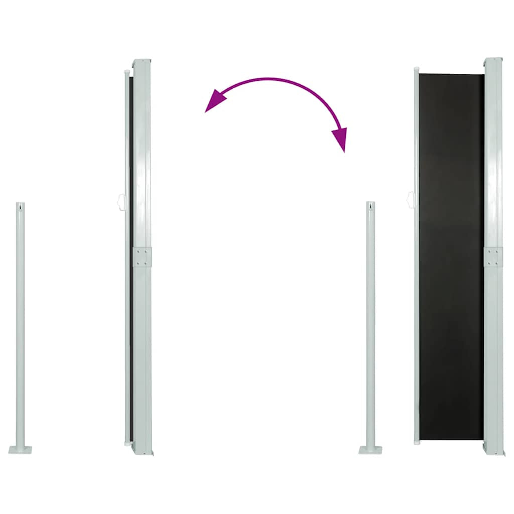 Vidaxl Toldo Lateral Retráctil De Jardín Negro 170x300 Cm_4
