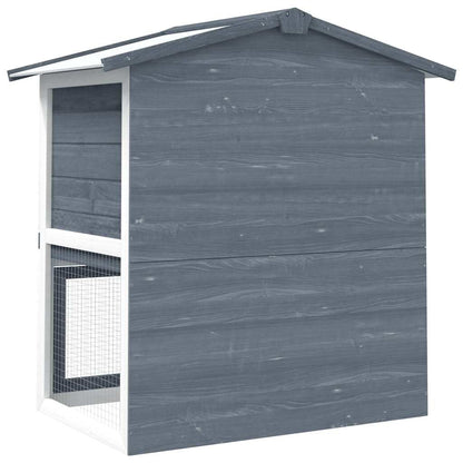 Vidaxl Jaula Conejera Con 3 Puertas Madera Gris_4