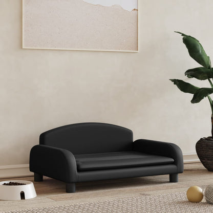 Cama Para Perros De Cuero Sintético Negra 70x45x30 Cm / Vetonek_2