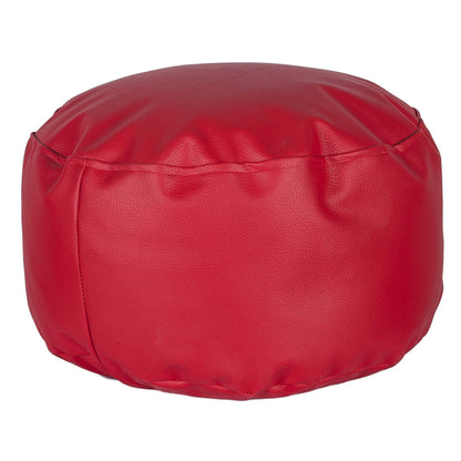 Well Home Puff Ovalado Ø40x26cm Color Rojo - Asiento Acolchado Y Cómodo_0