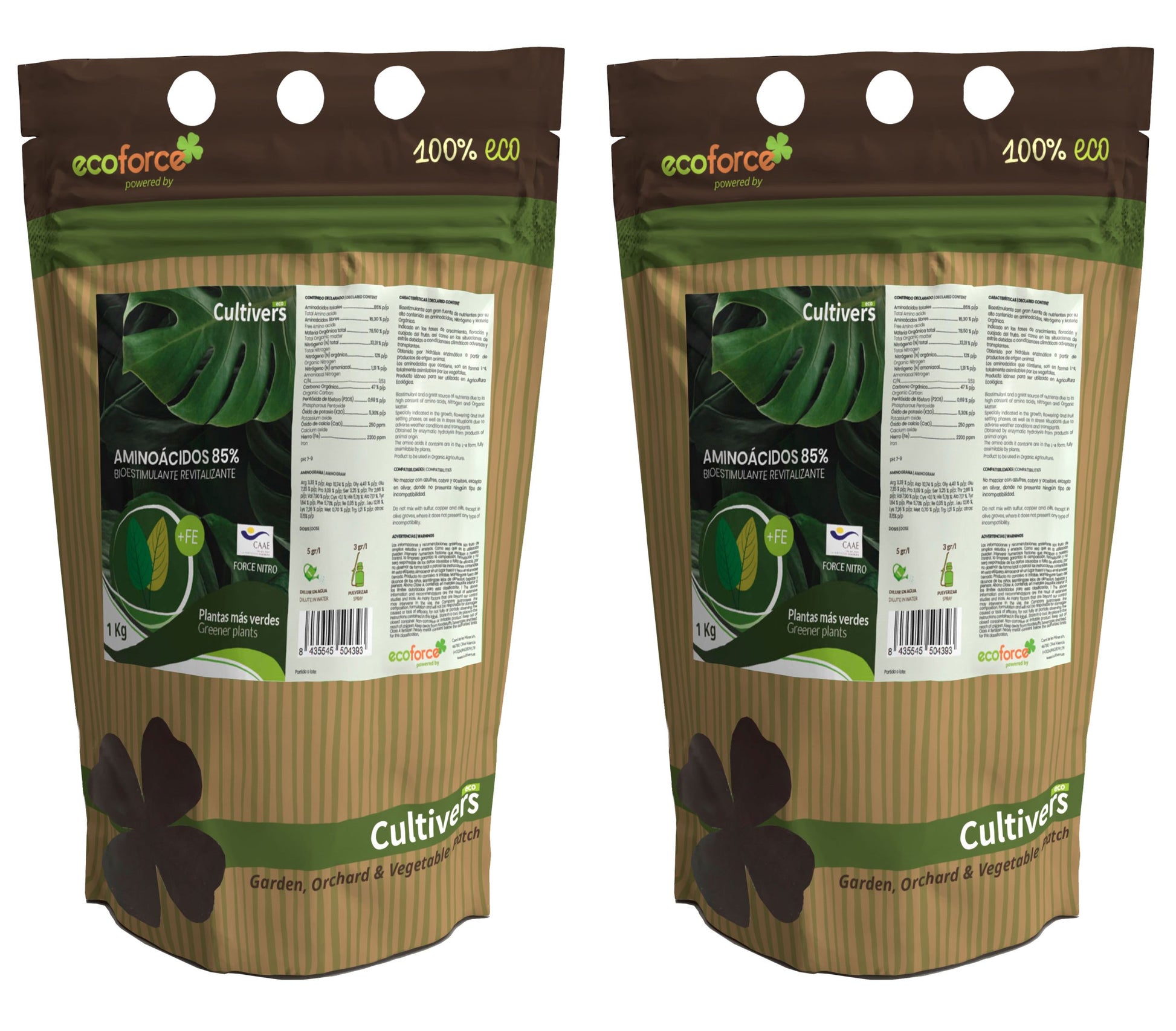 Abono de aminoácidos 85% + hierro Cultivers