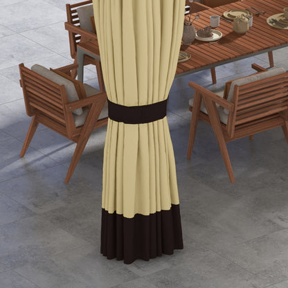 Outsunny Cenador De Jardín 370x300x275 Cm Con 4 Paredes Laterales Beige_4