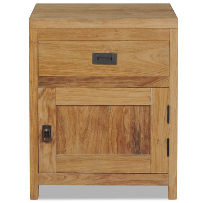 Mesita De Noche De Madera De Teca Maciza 40x30x50 Cm_0