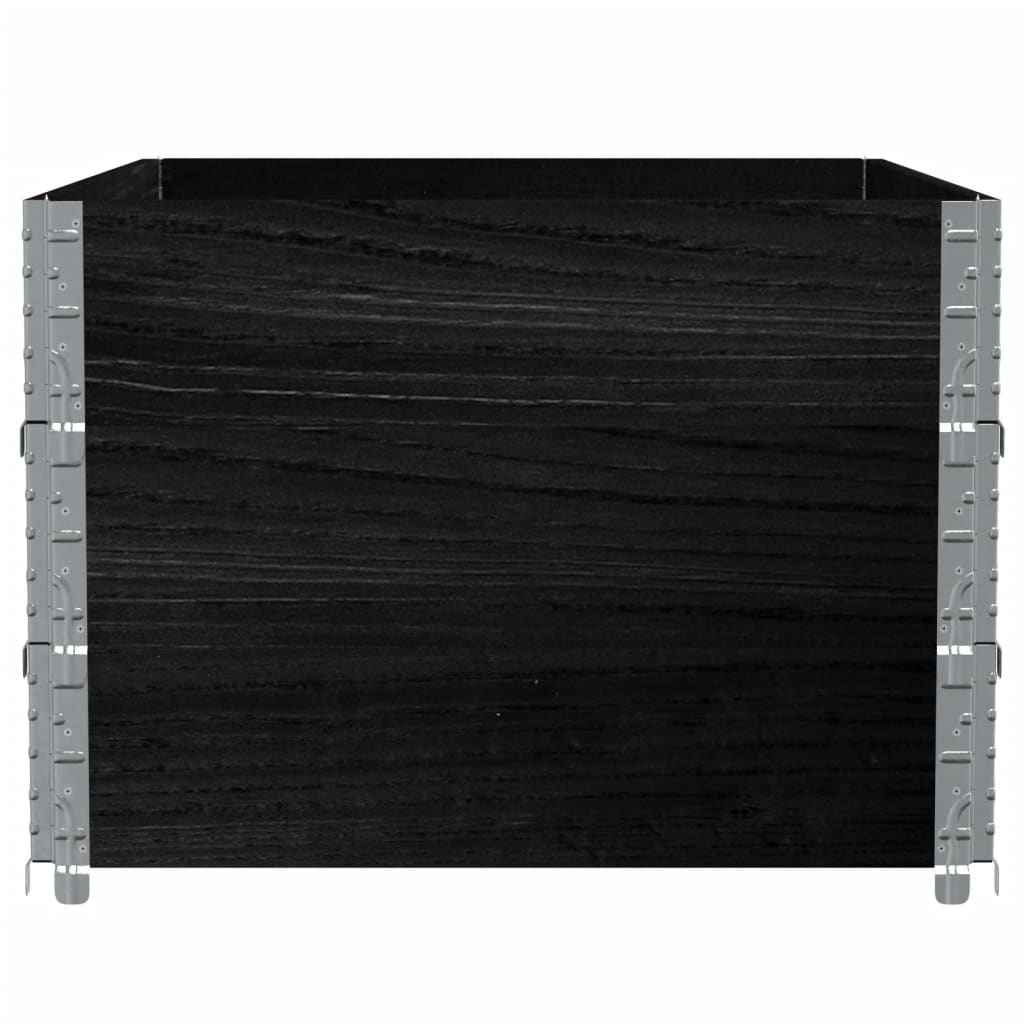 Jardinera De Madera Maciza De Pino Negra 120x80 Cm_3