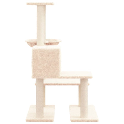 Rascador Para Gatos Con Postes De Sisal Color Crema 94,5 Cm_3
