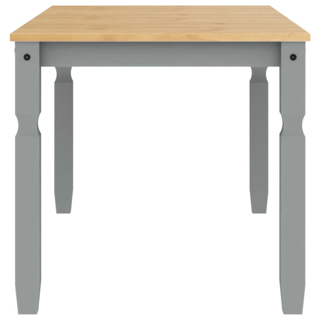Mesa De Comedor Corona Madera Maciza De Pino Gris 160x80x75 Cm_3