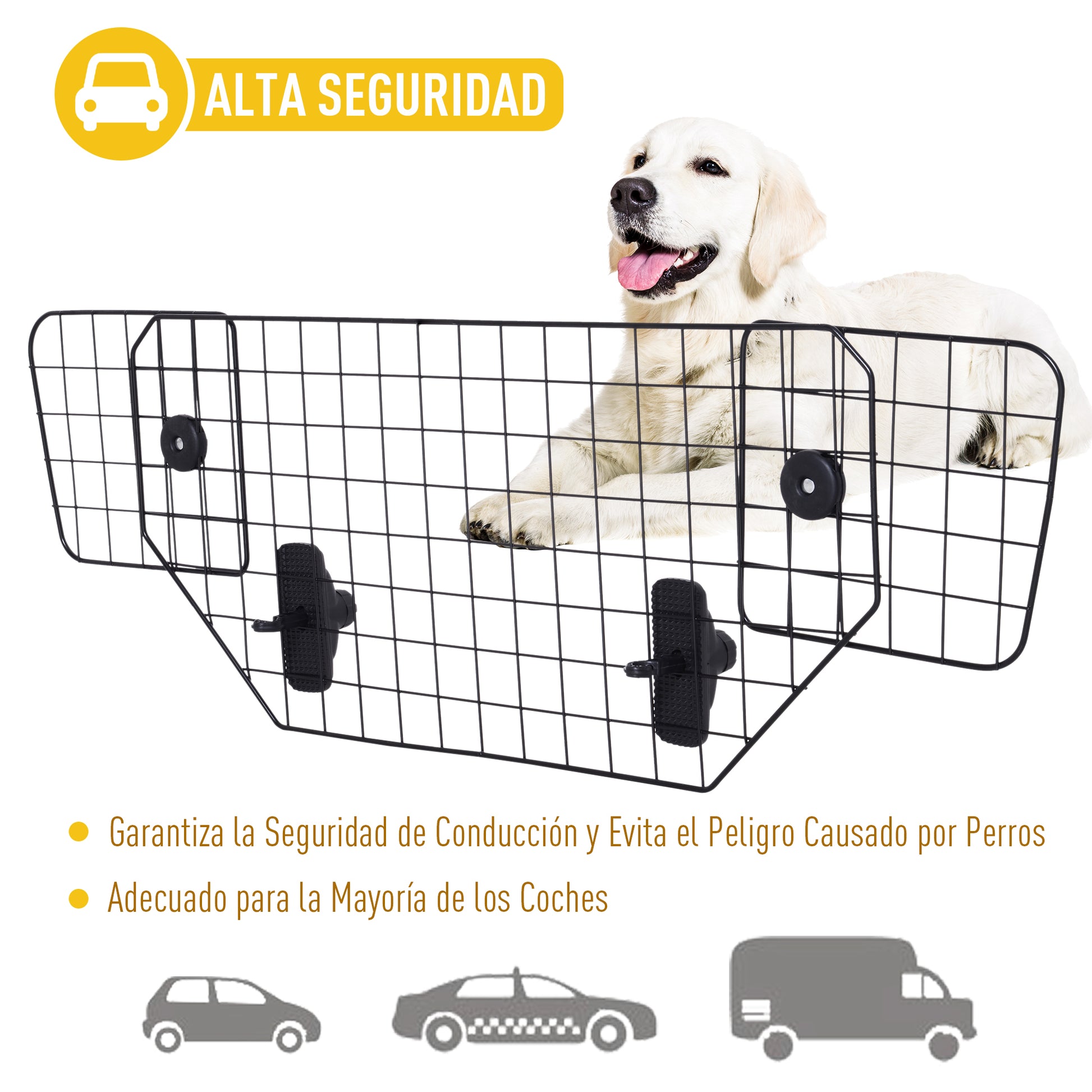 Pawhut Rejilla Separador Perro Coche Extensible Reja De Seguridad Barrera_4