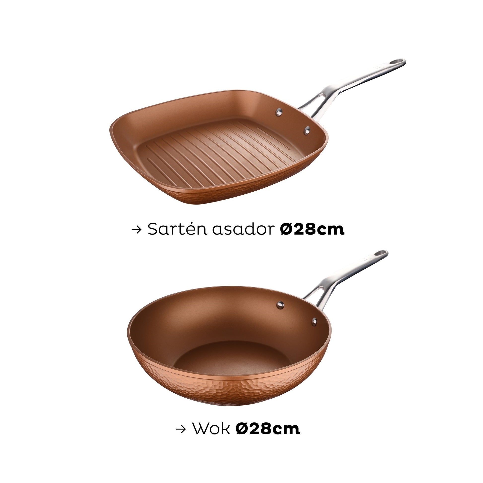 Set Sartén Grill Y Wok 28cm San Ignacio