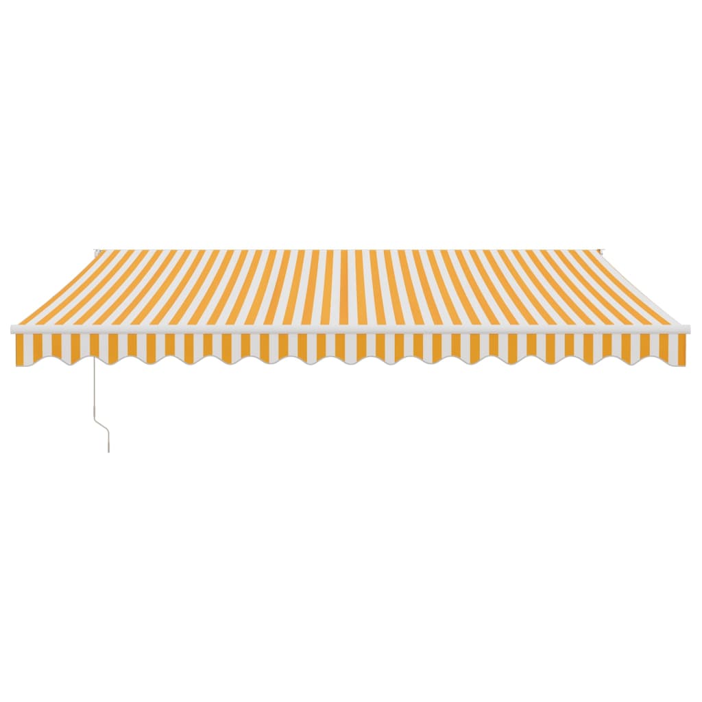 Toldo Retráctil Aluminio Y Tela Amarillo Y Blanco 4,5x3 M_2
