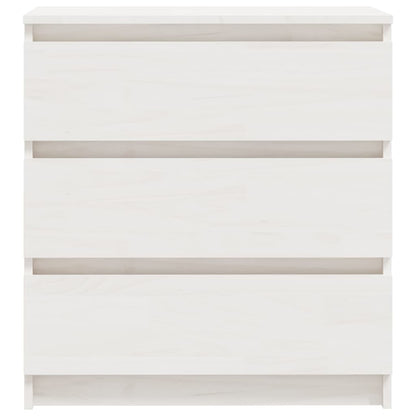 Mesita De Noche Madera Maciza De Mango Blanco 60x36x64 Cm_2