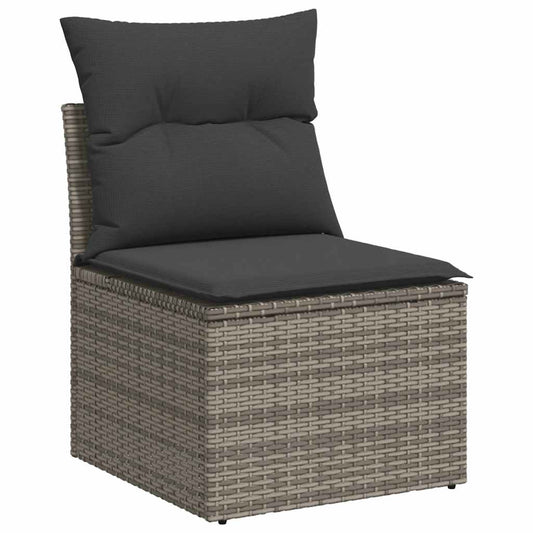 Set De Sofás De Jardín Con Cojines 9 Pzas Ratán Sintético Gris / Vetonek_0