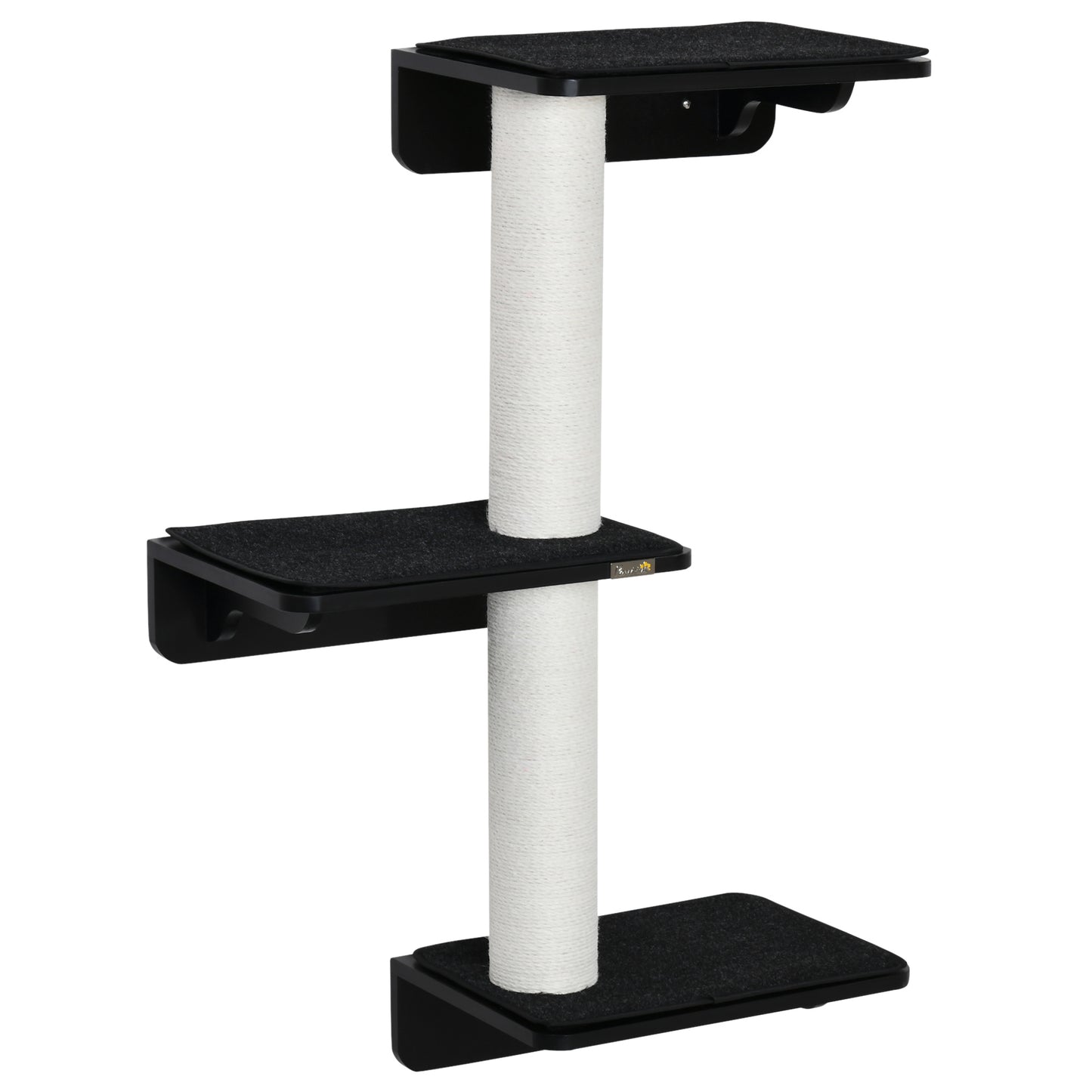 Pawhut Árbol Para Gatos De Pared Con 3 Plataformas Cojín Extraíble 63x28x93,5 Cm_0