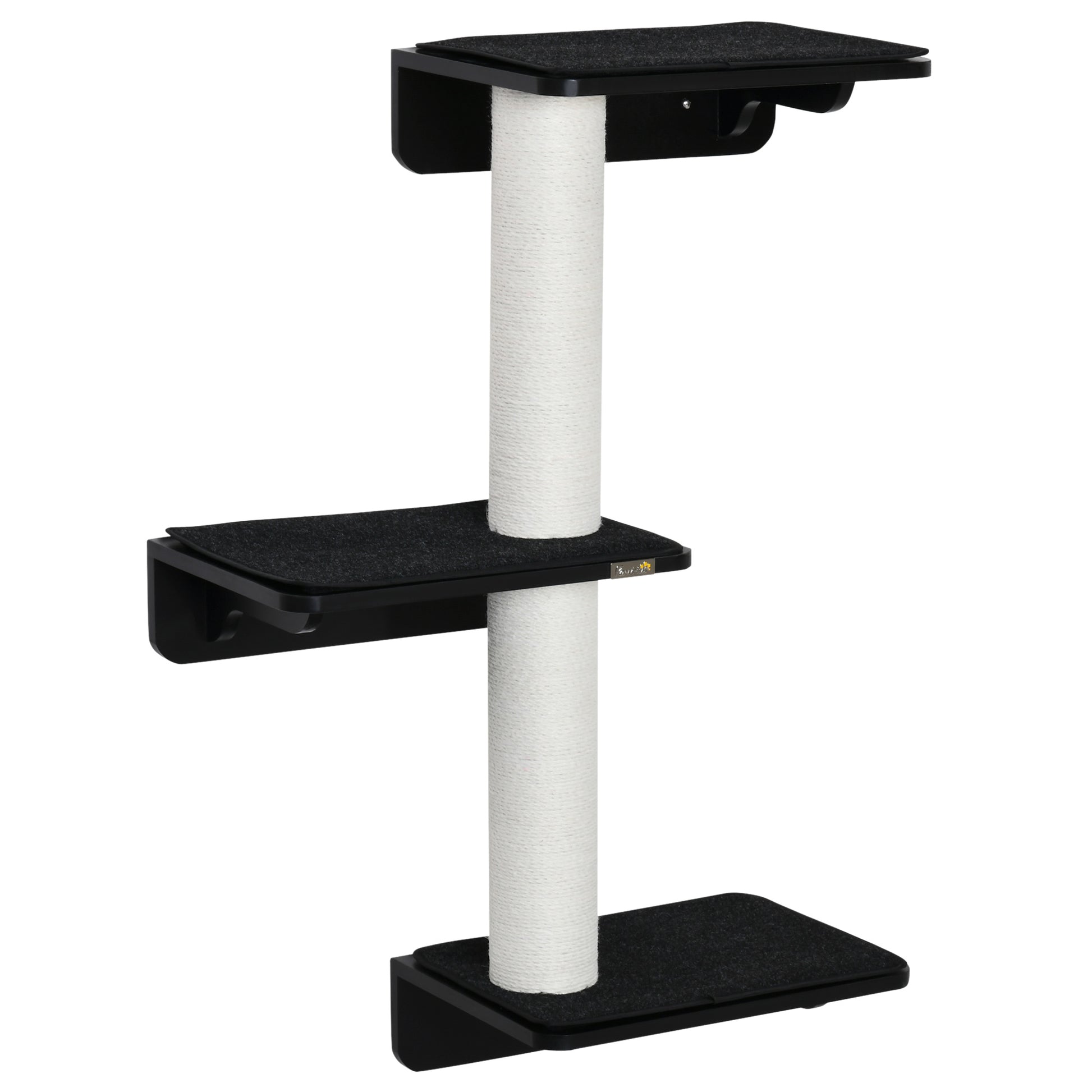 Pawhut Árbol Para Gatos De Pared Con 3 Plataformas Cojín Extraíble 63x28x93,5 Cm_0