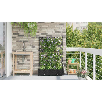Macetero De Jardín 2 Uds. Negro 80 X 40 X 125,5 Cm Pp_3
