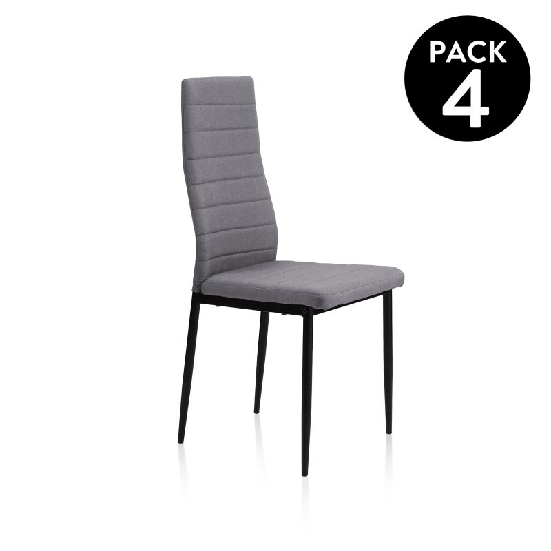 Pack 4 Sillas De Comedor Niza Tejido Tapizado, Gris, 43 X 98 X 44_0