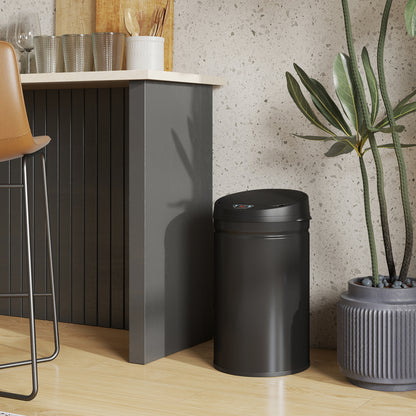 Balde De Lixo Homcom Aço Inoxidável E Abs Preto 32x30,5x51 Cm 851-048v01bk_4