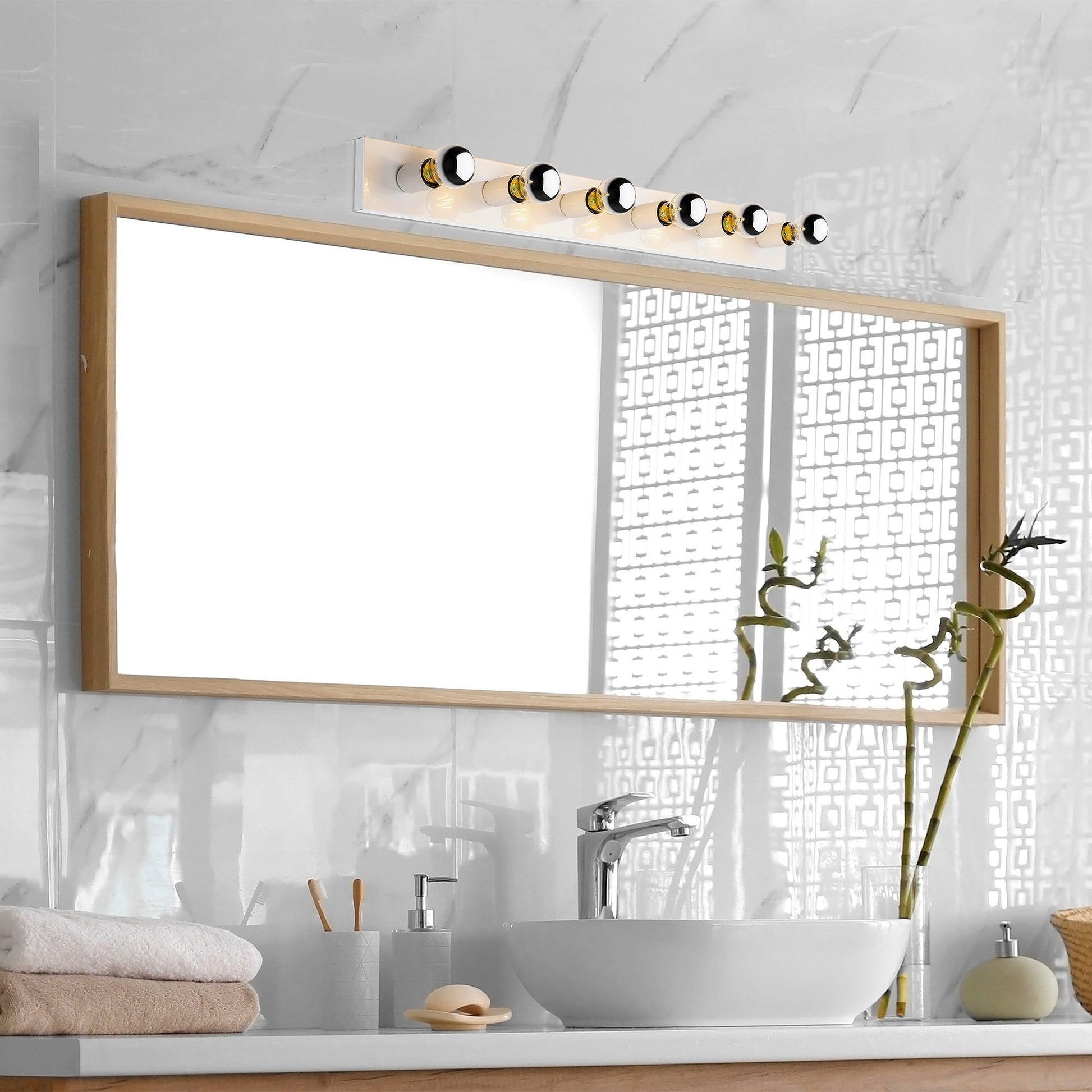 Aplique De Pared, Metal , Blanco, 10x10x91, Casquillo 6 X E27 Max 40 W_5