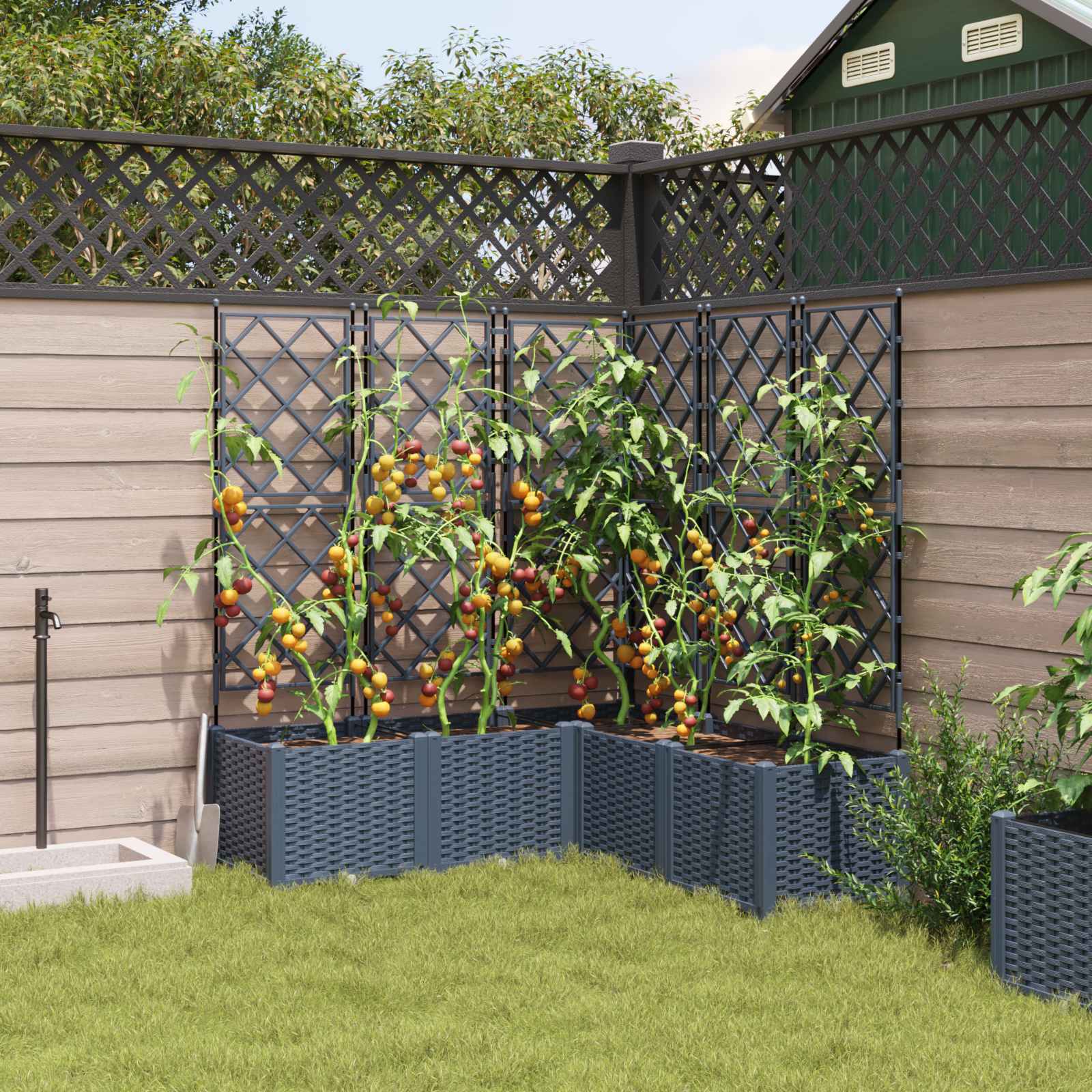 Macetero De Jardín 5 Uds. Gris 120 X 120 X 143 Cm Pp_2