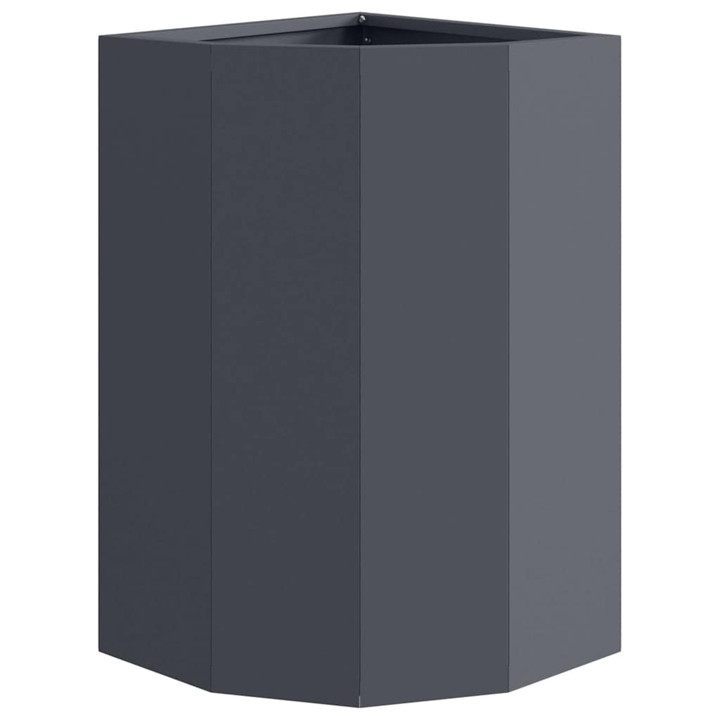 Macetero De Esquina Gris Antracita 30 X 30 X 50 Cm Acero_4