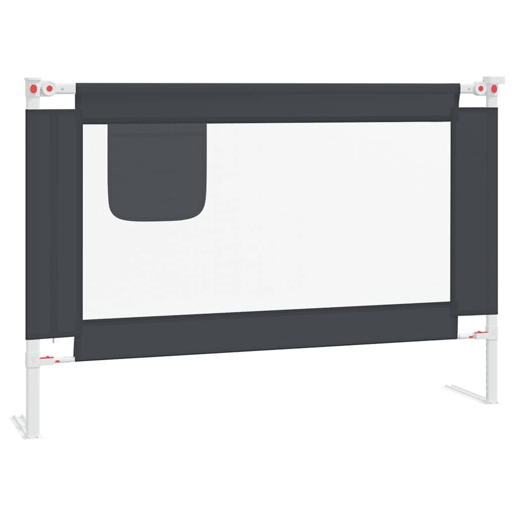 Vidaxl Barandilla De Seguridad Cama De Niño Gris Oscuro Tela 100x25 Cm_0