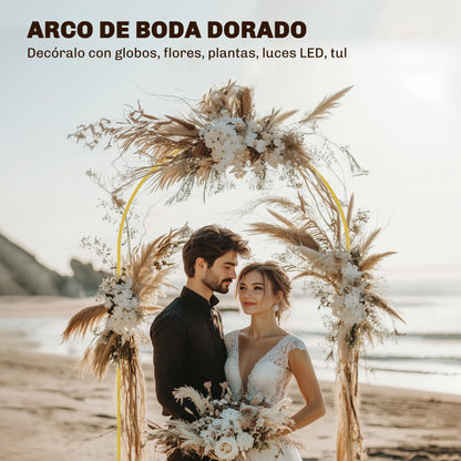 Outsunny Arco De Jardín De Metal Para Rosas Con Recubrimiento En Polvo Dorado_3