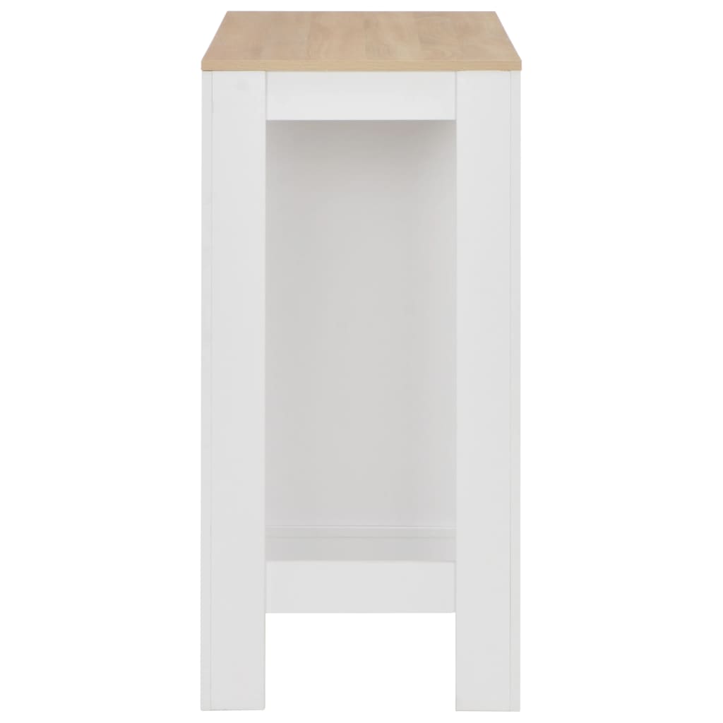 Mesa Alta De Cocina Con Estantería Blanca 110x50x103 Cm_2