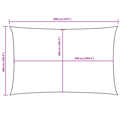 Vidaxl Toldo De Vela Rectangular Tela Oxford Marrón 5x8 M_2