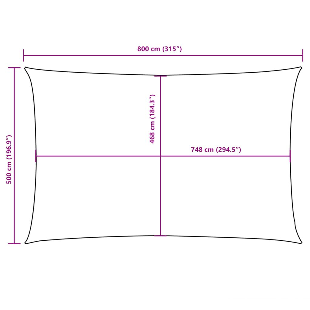 Vidaxl Toldo De Vela Rectangular Tela Oxford Color Crema 5x8 M_2