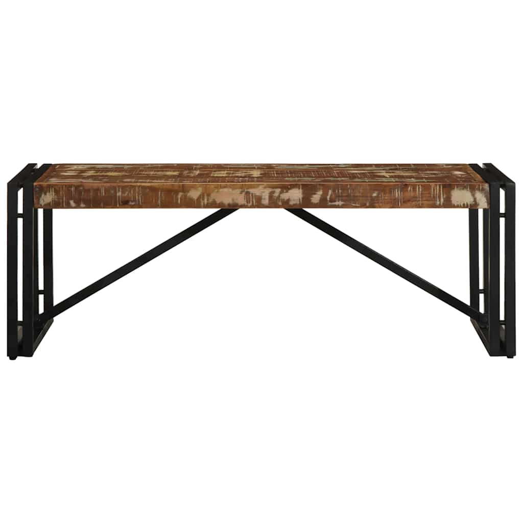 Mesa De Centro Multicolor 100x50x35 Cm Madera Maciza Reciclada_0