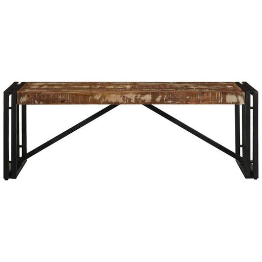 Mesa De Centro Multicolor 100x50x35 Cm Madera Maciza Reciclada_0