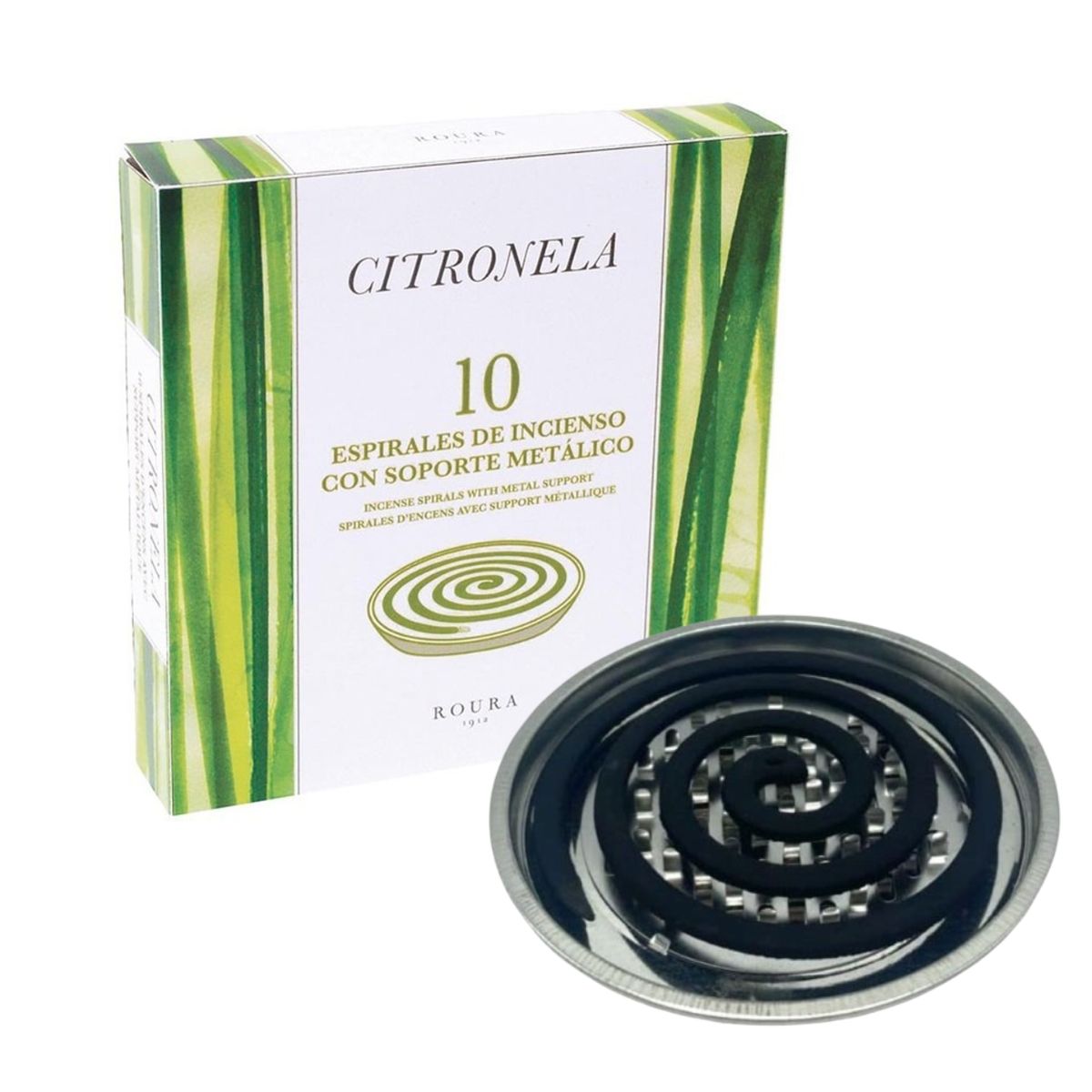 Neitse Roura Espiral antimosquitos citronela con soporte metálico 10 ud Roura en ...