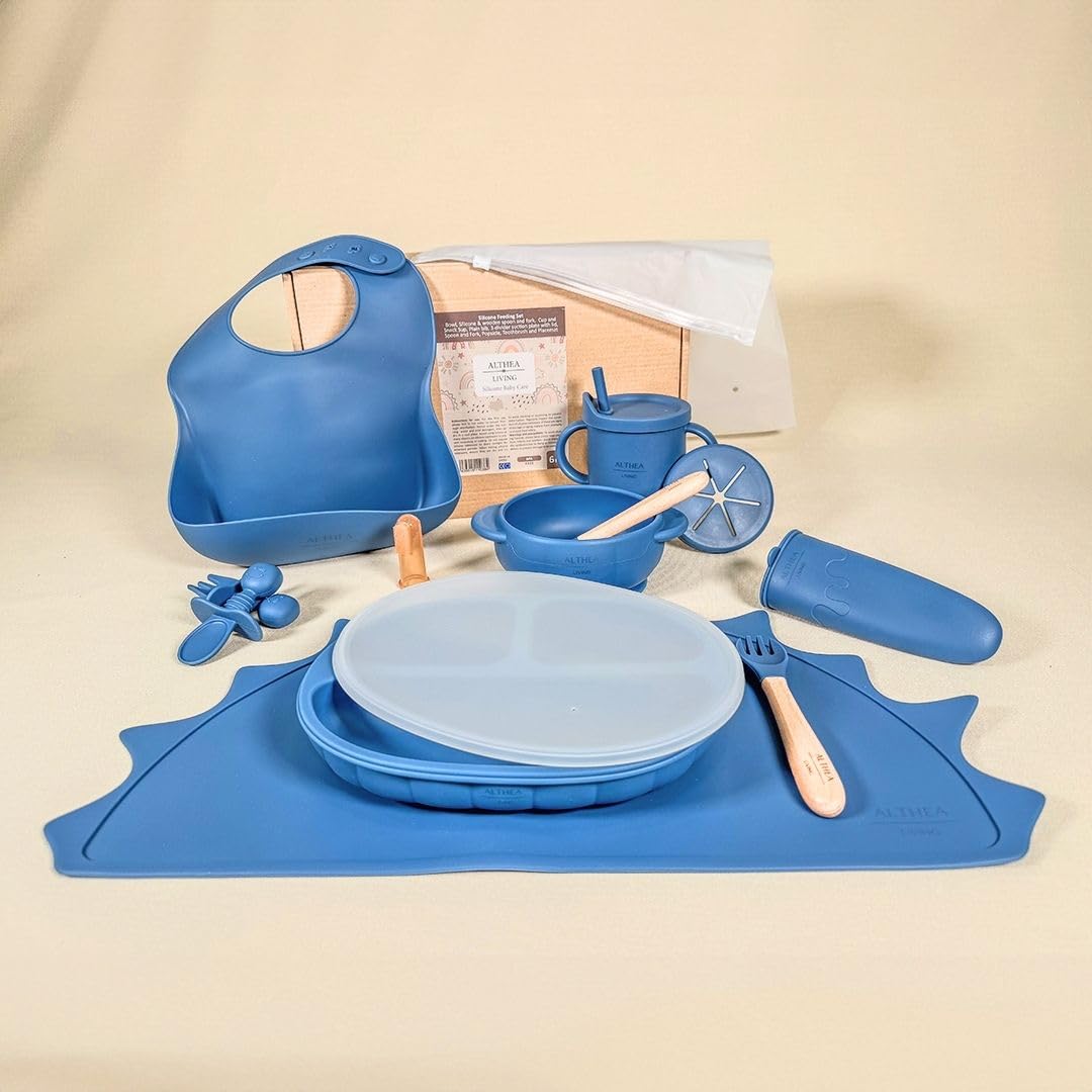 Vajilla De Silicona Orgánica - 15 Piezas - Azul Marino._1