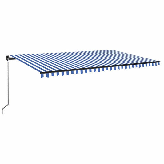 Toldo Retráctil Manual Azul Y Blanco 500x350 Cm_0