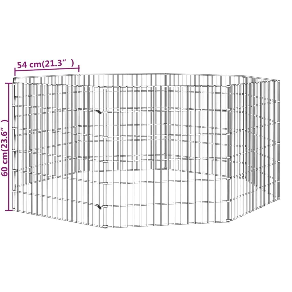 Vidaxl Recinto Animales Corral 8 Paneles Hierro Galvanizado 54x60 Cm_2