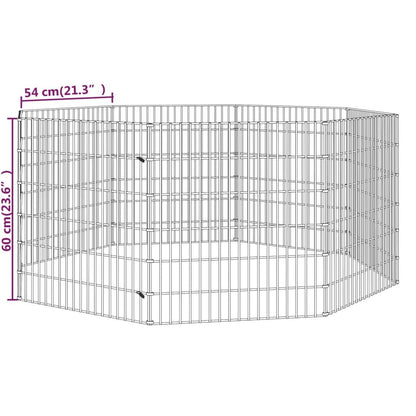 Vidaxl Recinto Animales Corral 8 Paneles Hierro Galvanizado 54x60 Cm_2